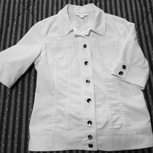 White short sleeve jean jacket
